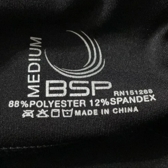 BSP Solid Black Knee Length Athletic Leggings Capris Stretchy Spandex size M - Picture 7 of 10